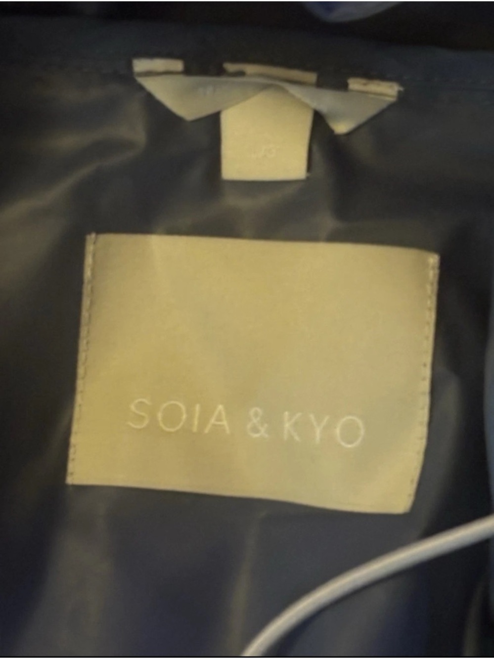 Soia & Kyo Montella Mid Length Blue Rain Jacket- M - Picture 3 of 12